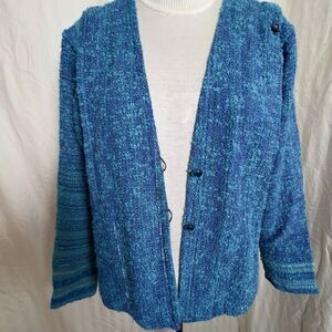 Genie the Weaver Cardigan Sweater HandWoven Boho One Size Unique Artsy‎ Vintage